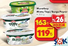 MURATBEY PEYNİR ÇEŞİTLERİ 200 G fiyat ve kampanya bilgisi